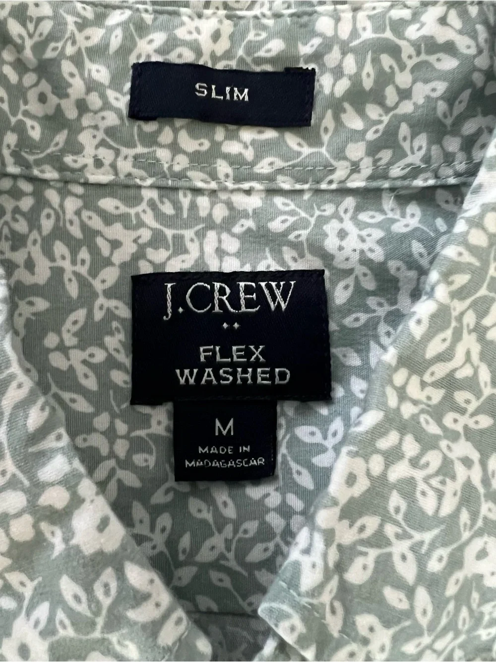 J CREW Men's Printed Slim Flex Short Sleeve Button Down Shirt Size M